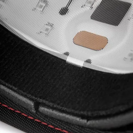 Close-up of REVIAN Red flexible LED circuit board